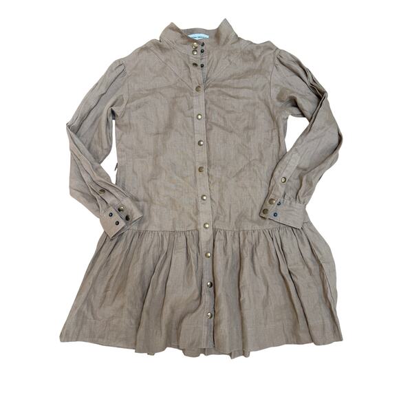 (M)‎ $395 Karina Grimaldi Saraswati Mini Dress 100% Linen - Picture 3 of 8